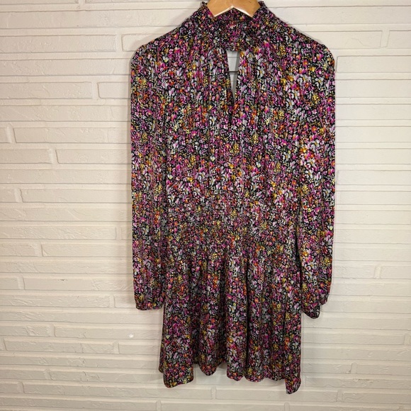 Steve Madden Pink Floral Smocked Choker Neck Party Dress, Women’s Size Medium - Picture 1 of 9